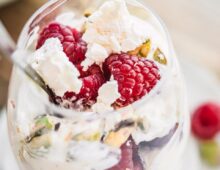 Fresh Raspberry Eton Mess with Yoghurt Cream